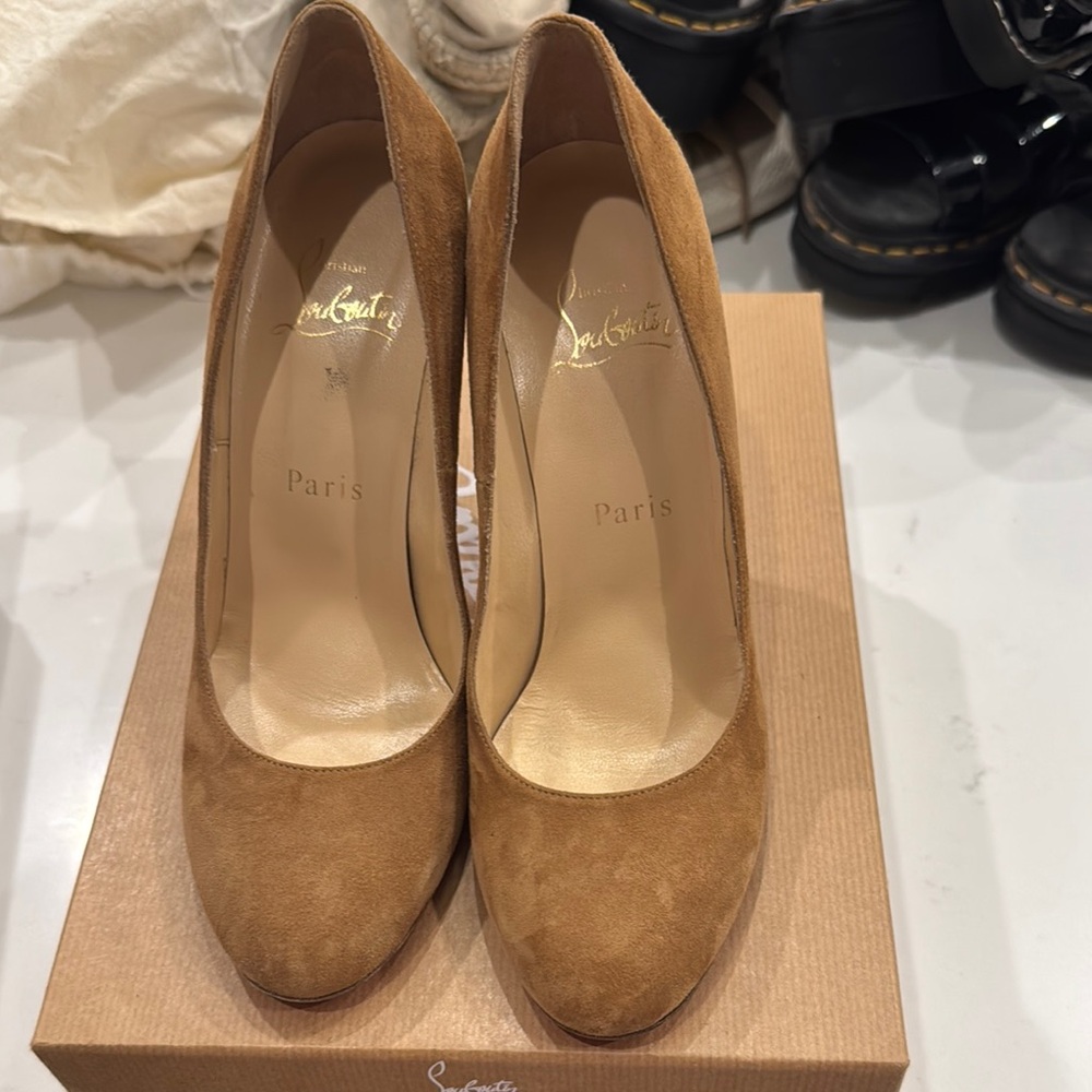 Christian Louboutin Brown Suede Heels